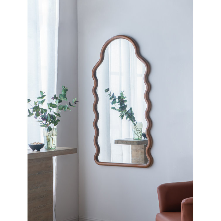 Harrisburg Pine Wood Curved Wall Mirror | Joss & Main Harrisburg Pine Wood Curved Wall Mirror | Joss & Main